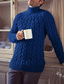 cheap Men&#039;s Pullover Sweater-Men&#039;s Turtleneck Sweater Pullover Ribbed Knit Cropped Knitted Solid Color Turtleneck Keep Warm Modern Contemporary Work Daily Wear Clothing Apparel Winter Spring &amp;  Fall Blue Beige S M L / Weekend
