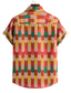 billige Hawaiiskjorter-Herre Hawaii skjorte Stribet Grafiske tryk Aftæpning Blå Rød Brun udendørs Daglig Kortærmet Knap ned Tøj Gade Designer Enkel Afslappet