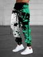 cheap Graphic Sweatpants-Men&#039;s Sweatpants Joggers Trousers Drawstring Side Pockets Elastic Waist Color Block Graphic Prints Comfort Breathable Sports Outdoor Casual Daily Cotton Blend Terry Streetwear Stylish Green Blue