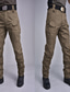 cheap Cargo Pants-Men&#039;s Tactical Trousers Zipper Elastic Waist Multi Pocket Solid Color Windproof Comfort Full Length Casual Daily Going out Cotton Blend Sports Stylish ArmyGreen Khaki Micro-elastic