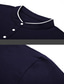 cheap Men&#039;s Henley Shirts-Men&#039;s Henley Shirt Tee Solid Color Henley claret Black Navy Blue Grey White Street Daily Long Sleeve Button-Down Clothing Apparel Cotton Basic Sports Fashion Simple