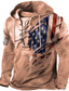cheap Lace Up Hoodies &amp; Sweatshirts-Men&#039;s Unisex Pullover Hoodie Sweatshirt Light Green Pink Blue Brown Green Hooded Graphic Prints National Flag Lace up Print Sports &amp; Outdoor Daily Sports 3D Print Streetwear Designer Basic Spring