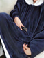 cheap Robes-Men&#039;s Pajamas Nightgown Wearable Blanket Hoodie Blanket Pure Color Fashion Simple Plush Home Polyester Warm Breathable Hoodie Long Robe Pocket Hoodie Winter Black Red Red / Flannel