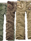 tanie Bojówki-Męskie Spodnie cargo Spodnie Spodnie spadochronowe Multi Pocket Solidne kolory Pełna długość Mieszanka bawełny Codzienny Kamuflaż Khaki Średnio elastyczny