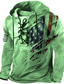 cheap Lace Up Hoodies &amp; Sweatshirts-Men&#039;s Unisex Pullover Hoodie Sweatshirt Light Green Pink Blue Brown Green Hooded Graphic Prints National Flag Lace up Print Sports &amp; Outdoor Daily Sports 3D Print Streetwear Designer Basic Spring