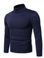 preiswerte Lässige T-Shirts für Herren-Herren Pullover Rollkragen Kastanienbraun Armeegrün Blau Hellgrau Marineblau Bekleidung Essential / Winter
