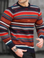 cheap Men&#039;s Pullover Sweater-Men&#039;s Sweater Pullover Ribbed Knit Cropped Knitted Stripe Crew Neck Keep Warm Modern Contemporary Work Daily Wear Clothing Apparel Fall &amp; Winter Yellow Red S M L / Long Sleeve