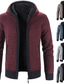 cheap Men&#039;s Cardigan Sweater-Men&#039;s Cardigan Sweater Ribbed Knit Tunic Knitted Color Block Hooded Warm Ups Modern Contemporary Daily Wear Going out Clothing Apparel Winter Fall Burgundy Light Grey M L XL / Long Sleeve