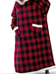 baratos Robes-Homens Pijamas Camisola Cobertor vestível Cobertor com Capuz Cor imaculada Moda Simples Felpudo Casa Poliéster Quente Respirável Capuz Long Robe Bolsos Bordado Capuz Inverno Preto vermelho Azul