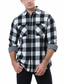 cheap Flannel Shirts-Men&#039;s Flannel Shirt Plaid Turndown Red Navy Blue White Print Street Daily Long Sleeve Button-Down Clothing Apparel Fashion Casual Comfortable