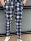 tanie Chinosy-Męskie Typu Chino Spodnie Joggery Spodnie w kratę Kieszeń Oddychający Miękka Codzienny Moda Moda miejska Niebieski Ciemnoszary Średnio elastyczny / Wiosna