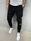 billige Chinos-Herre Jogger Bukser kinesisk Casual bukser Snørelukning Elastisk Talje Helfarve Daglig Streetwear Sort