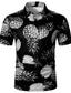 abordables Camisas hawaianas-Hombre Camisa POLO Camisa para Vestido camisa hawaiana Camiseta de golf Piña Cuello Americano Negro / Blanco Amarillo Verde Trébol Print Exterior Casual Manga Corta Bloque de Color Abotonar Ropa Moda