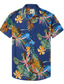 voordelige Hawaiiaanse overhemden-Voor heren Overhemd Hawaiiaans overhemd Bloemig Boom Automatisch Effen Bladeren Strijkijzer Zwart Wit Geel Marineblauw blauw Buiten Dagelijks Korte mouw Afdrukken Kleding Stoer Casual Comfortabel
