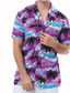 Недорогие Гавайские рубашки-Муж. Рубашка Гавайская рубашка Цветочный принт дерево Автомобиль Однотонный Листья Отложной Черный Белый Желтый Темно синий Синий на открытом воздухе Повседневные С короткими рукавами С принтом Одежда