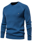 cheap Men&#039;s Pullover Sweater-Men&#039;s Pullover Waffle Knit Knitted Pure Color Round Keep Warm Modern Contemporary Daily Wear Going out Clothing Apparel Winter Fall Blue Khaki S M L / Long Sleeve / Long Sleeve