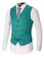 cheap Gilets-Men&#039;s Vest Outdoor Comfortable Wedding Wedding Daily Wear Going out Single Breasted V Wire Business Traditional / Classic Jacket Outerwear Pure Color Button Pocket rice white Robin&#039;s Egg Blue Dark Red