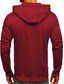 billiga Snörstilar sweatshirts till dam-herr slim fit solid color hooded full zip sweatshirt hipster gym active hoodie vinröd