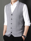 cheap Sweater Vests-Men&#039;s Sweater Vest Wool Sweater Shrug Jumper Cable Knit Cropped Button Knitted Geometric Deep V Stylish Ethnic Style Daily Drop Shoulder Winter Fall Camel Light gray S M L