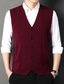 cheap Sweater Vests-Men&#039;s Sweater Vest Wool Sweater Shrug Jumper Cable Knit Cropped Button Knitted Geometric Deep V Stylish Ethnic Style Daily Drop Shoulder Winter Fall Camel Light gray S M L