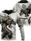 cheap Graphic Hoodies-Dragon Hoodie Mens Graphic Pullover Sweatshirt White Hooded Animal Prints Daily Sports 3D Basic Streetwear Designer Spring &amp; Fall Cotton Printed