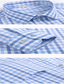billige Pæne skjorter-Herre Skjorte Jakkesætsskjorter Plæd / Tern Aftæpning Grøn Blå Lyserød Blå / Hvid Lyseblå Afslappet Daglig Langærmet Knap ned Tøj Mode Forretning Gentleman
