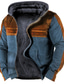 voordelige 3D-hoodies voor heren-Voor heren Fleece jas Hoodie met volledige rits Fleece hoodie Sherpa jas blauw Khaki Bruin Grijs Capuchon Grafische prints Vetoketju Afdrukken Casual Dagelijks Sport 3D-afdrukken Fleece Basic
