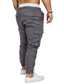 cheap Cargo Pants-Men&#039;s Joggers Pants Trousers Drawstring Multiple Pockets Basic Essential Solid Colored Mid Waist White Black Blue S M L / Full Length