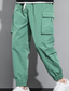 preiswerte Cargohosen-Herren Cargohose Cargohosen Jogginghose Jogger Hose Hosen Arbeitshose Freizeithose Kordelzug Elastische Taille Multi Pocket Glatt Komfort Atmungsaktiv In voller Länge Täglich Ausgehen Strassenmode