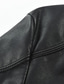 cheap Men’s Furs &amp; Leathers-Men&#039;s Faux Leather Jacket Biker Jacket Daily Wear Work Winter Long Coat Regular Fit Warm Casual Casual Daily Jacket Long Sleeve Pure Color With Belt Black