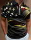 voordelige 3D-ritspolo-Voor heren POLO Shirt Golfshirt Modieus Casual Comfortabel Korte mouw Zwart / Wit Goud Zwart Ster 3D-afdrukken Strijkijzer Straat Dagelijks Vetoketju 3D Kleding Kleding Modieus Casual Comfortabel