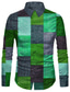 Χαμηλού Κόστους Ανδρικά πουκάμισα με στάμπα-Ανδρικά Πουκάμισο Καρό Συνδυασμός Χρωμάτων Απορρίπτω Θαλασσί Φούξια Πράσινο του τριφυλλιού Γκρίζο 3D εκτύπωση ΕΞΩΤΕΡΙΚΟΥ ΧΩΡΟΥ Δρόμος Μακρυμάνικο Κουμπί-Κάτω Στάμπα Ρούχα