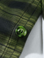 billiga Tjocka skjortor-Herr Flanellskjorta Skjorta jacka Övertröja Rutig Huva Ljusgrön Mörkgrön Rubinrött Gata Dagligen Långärmad Button-Down Kläder Mode Ledigt Bekväm
