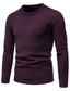 ieftine pulover pentru bărbați-Bărbați Plover Striat Tricotat Tricotat Culoare pură Rundă Păstrați-vă cald Contemporan modern Purtare Zilnică Ieșire Îmbrăcăminte Iarnă Toamnă Roșu Vin Negru S M L / Manșon Lung / Manșon Lung