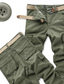 tanie Bojówki-Męskie Spodnie cargo Spodnie Sznurek do ściągania nóg Multi Pocket Prosta noga Jednokolorowe Komfort Oddychający Pełna długość Codzienny Wyjściowe Streetwear 100% bawełna Sport Elegancki Zielony