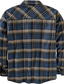 halpa Paksut paidat-miesten paita takki fleece paita päällyspaita lämmin rento takki päällysvaatteet ruudullinen / ruutu harmaa vihreä vihreä sininen syksy talvi