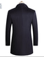 cheap Men&#039;s Jackets &amp; Coats-Men&#039;s Overcoat Wool Coat Trench Coat Winter Regular Wool Woolen Daily Wear Navy Wine Red Black Brown Gray / Warm