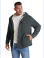 cheap Men&#039;s Jackets &amp; Coats-Men&#039;s Winter Jacket Sherpa jacket Coat Outdoor Casual Winter Coat Warm Casual Jacket Solid Color Plaid Hooded khaki Grey Black