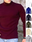 cheap Men&#039;s Pullover Sweater-Men&#039;s Sweater Pullover Ribbed Knit Cropped Knitted Solid Color Turtleneck Keep Warm Modern Contemporary Work Daily Wear Clothing Apparel Fall &amp; Winter Green Yellow M L XL / Long Sleeve