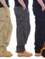 tanie Bojówki-Męskie Spodnie cargo Spodnie polarowe Spodnie zimowe Spodnie Zamek Sznurek do ściągania nóg Multi Pocket Jednokolorowe Ciepłe Zdatny do noszenia Pełna długość Codzienny Wyjściowe Streetwear 100