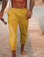 זול מכנסי טרנינג-בגדי ריקוד גברים רָץ לְהַנָאָתוֹ מכנסיים שרוך אלסטית מותניים אופנתי פשוט שיק ומודרני יומי חוף מיקרו-אלסטי קומפורט נושם רך אחיד שחור לבן צהוב S M L
