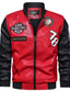 זול פרווה ועורות-בגדי ריקוד גברים ז&#039;קטים מעור ז&#039;קט ורסיטי מעיל אופנוענים סגנון רחוב שחור כחול אדום