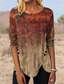 זול טופס בוהו-בגדי ריקוד נשים חוּלצָה חולצה קצרה דפוס גראפי וינטאג' טוניקות אתני שרוול ארוך צווארון עגול חולצות רגילות חגים סוף שבוע פול בורדו תלתן אפור סתיו חורף