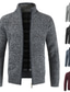 cheap Men&#039;s Cardigan Sweater-Men&#039;s Cardigan Sweater Ribbed Knit Tunic Knitted Solid / Plain Color Queen Anne Warm Ups Modern Contemporary Daily Wear Going out Clothing Apparel Winter Fall Burgundy Light Grey M L XL / Long Sleeve