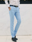 baratos calça casual-Homens Calças Calça casual Perna reta Tecido Conforto Respirável Comprimento total Moda Casual Azul Preto Micro-Elástica