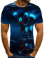 Χαμηλού Κόστους Ανδρικά 3D T-shirts-Ανδρικά Μπλουζάκι Υψηλής Ποιότητας Κομψό στυλ street Εξωγκωμένος Καλοκαίρι Κοντομάνικο Θαλασσί Συνδυασμός Χρωμάτων Γεωμετρικό 3D Στάμπα Μεγάλα Μεγέθη Στρογγυλή Λαιμόκοψη Καθημερινά Αργίες Στάμπα