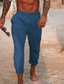 tanie Spodnie dresowe-Męskie Uprawiający jogging Spodnie Ściągana na sznurek Elastyczny pas Moda Prosty Szykowne i nowoczesne Codzienny Plaża Średnio elastyczny Komfort Oddychający Miękka Solidne kolory Czarny Biały Żółty