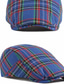 cheap Men&#039;s Hats-Men&#039;s Hat Beret Hat Flat Cap Street Dailywear Weekend Adjustable Buckle Print Plaid Portable Comfort Fashion Red
