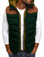 cheap Men&#039;s Downs &amp; Parkas-Men&#039;s Puffer Vest Vest Regular Coat Regular Fit Jacket Striped Solid Colored Wine Army Green Navy Blue / Cotton