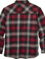cheap Overshirts-Men&#039;s Shirt Jacket Fleece Shirt Overshirt  Warm Casual Jacket Outerwear Plaid / Check Gray Green Green Blue Fall Winter